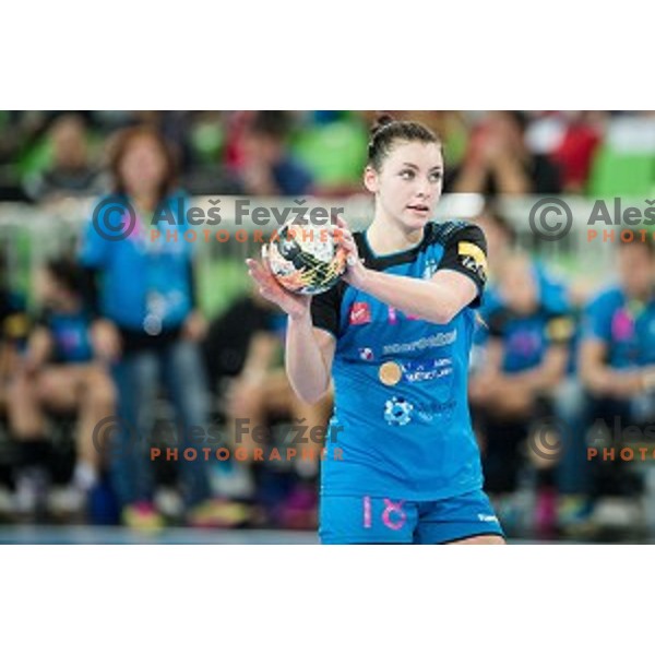 Nina Zulic in action during handball match between Krim Mercator - Larvik, EHF Women\'s Champions League, Stozice, Ljubljana, 30.10.2015