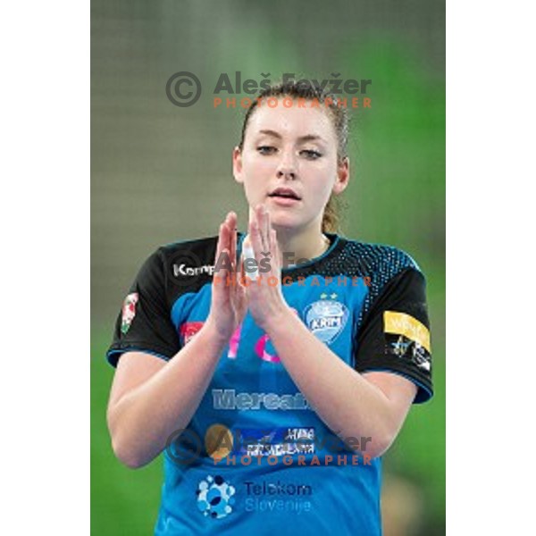 Nina Zulic in action during handball match between Krim Mercator - Larvik, EHF Women\'s Champions League, Stozice, Ljubljana, 30.10.2015