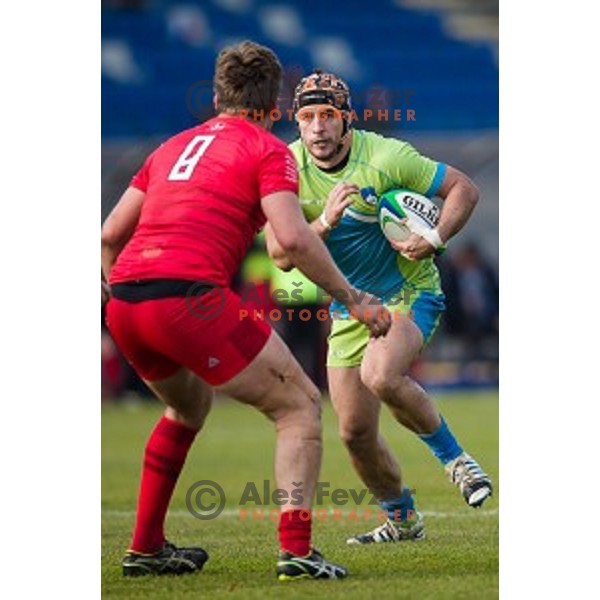 in action during rugby match Slovenia - Denmark , European Nations cup , Division 2C, ZAK, Ljubljana, Slovenia , 14.11.2015