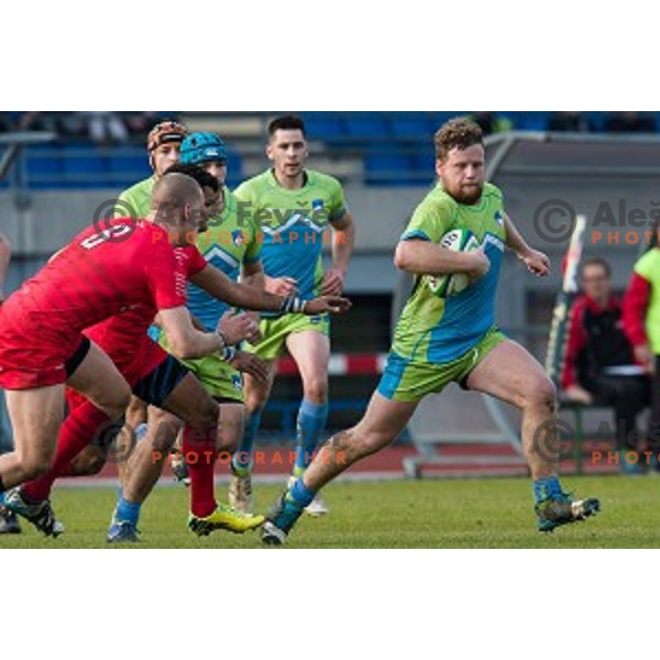 in action during rugby match Slovenia - Denmark , European Nations cup , Division 2C, ZAK, Ljubljana, Slovenia , 14.11.2015