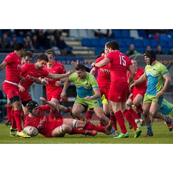 in action during rugby match Slovenia - Denmark , European Nations cup , Division 2C, ZAK, Ljubljana, Slovenia , 14.11.2015