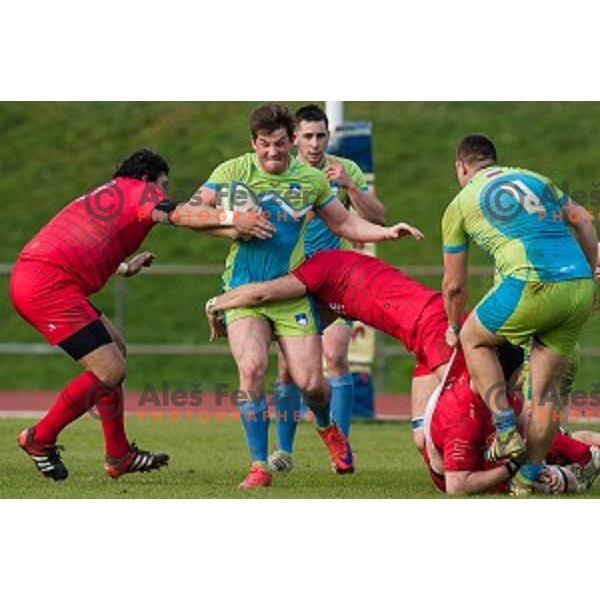 in action during rugby match Slovenia - Denmark , European Nations cup , Division 2C, ZAK, Ljubljana, Slovenia , 14.11.2015