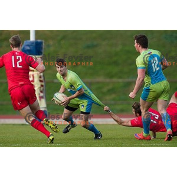 in action during rugby match Slovenia - Denmark , European Nations cup , Division 2C, ZAK, Ljubljana, Slovenia , 14.11.2015