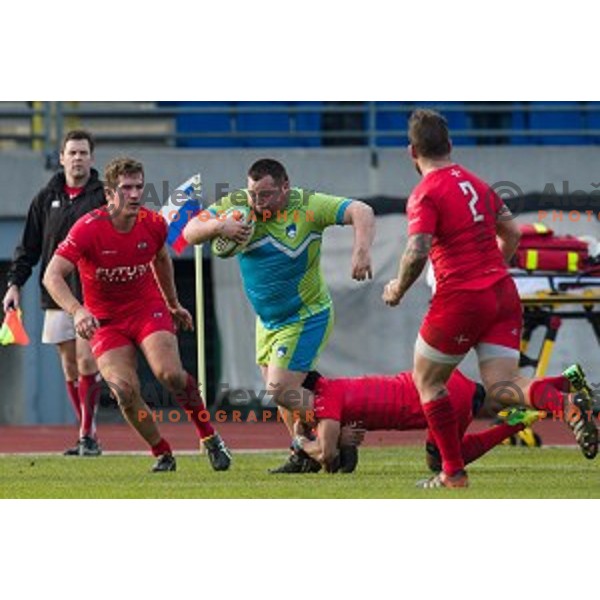 in action during rugby match Slovenia - Denmark , European Nations cup , Division 2C, ZAK, Ljubljana, Slovenia , 14.11.2015