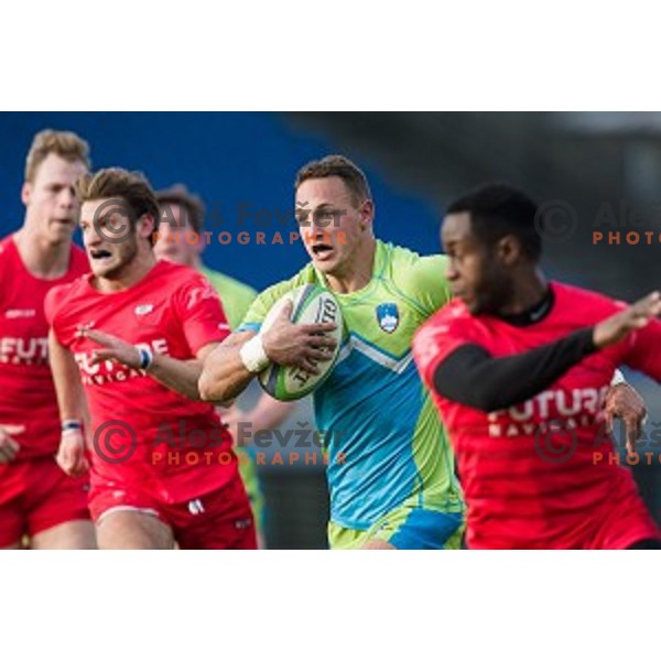 in action during rugby match Slovenia - Denmark , European Nations cup , Division 2C, ZAK, Ljubljana, Slovenia , 14.11.2015