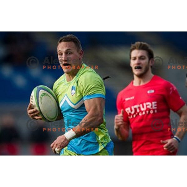 in action during rugby match Slovenia - Denmark , European Nations cup , Division 2C, ZAK, Ljubljana, Slovenia , 14.11.2015