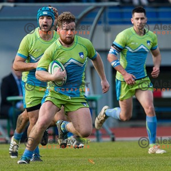in action during rugby match Slovenia - Denmark , European Nations cup , Division 2C, ZAK, Ljubljana, Slovenia , 14.11.2015