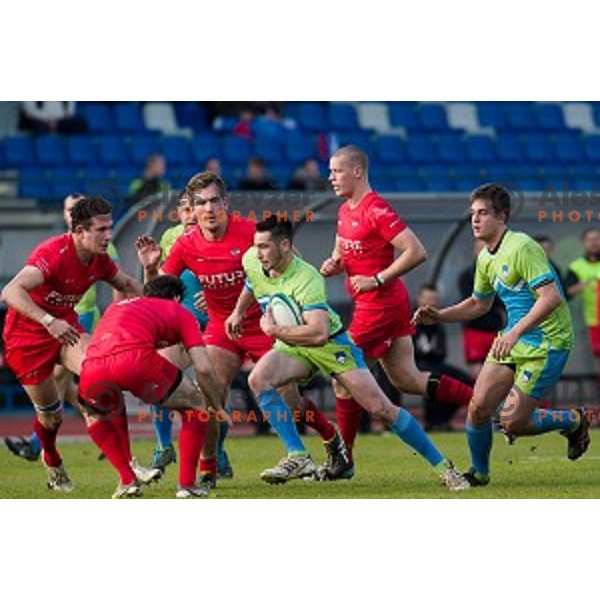 in action during rugby match Slovenia - Denmark , European Nations cup , Division 2C, ZAK, Ljubljana, Slovenia , 14.11.2015