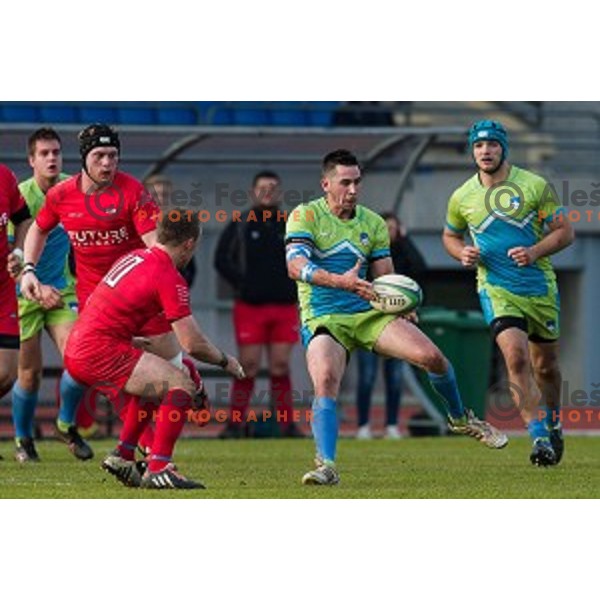 in action during rugby match Slovenia - Denmark , European Nations cup , Division 2C, ZAK, Ljubljana, Slovenia , 14.11.2015