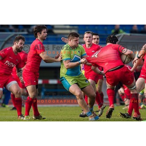 in action during rugby match Slovenia - Denmark , European Nations cup , Division 2C, ZAK, Ljubljana, Slovenia , 14.11.2015