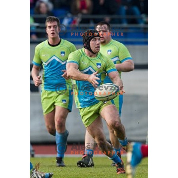 in action during rugby match Slovenia - Denmark , European Nations cup , Division 2C, ZAK, Ljubljana, Slovenia , 14.11.2015