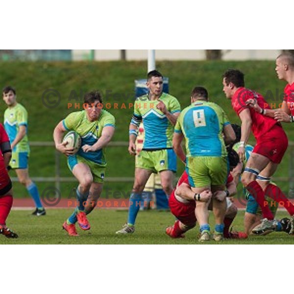 in action during rugby match Slovenia - Denmark , European Nations cup , Division 2C, ZAK, Ljubljana, Slovenia , 14.11.2015