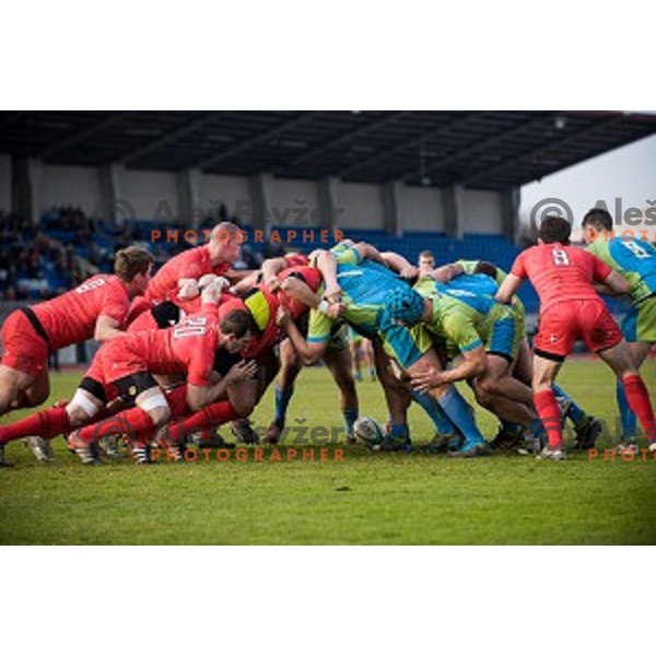 in action during rugby match Slovenia - Denmark , European Nations cup , Division 2C, ZAK, Ljubljana, Slovenia , 14.11.2015