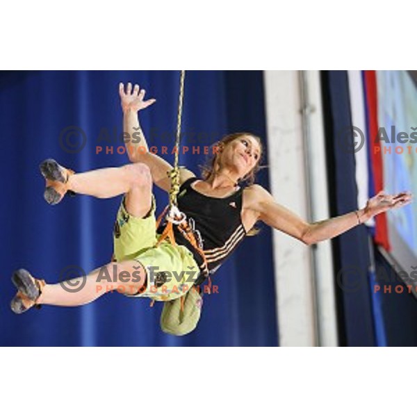 Mina Markovic of Slovenia in the Final of IFSC Climbing World Cup 2015 in Zlato pole Hall, Kranj, Slovenia in November 15, 2015