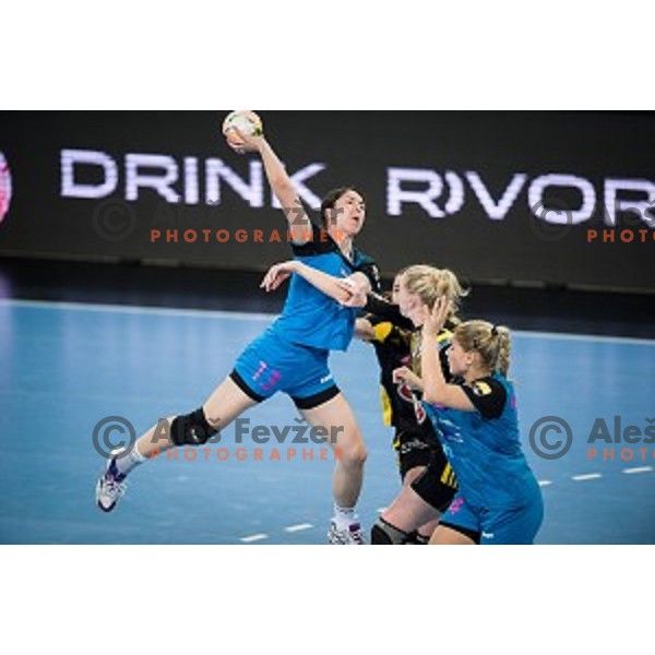 Mirjeta Bajramoska in action during handball match between Krim Mercator - Rostov-Don, EHF Women\'s Champions League, Stozice, Ljubljana, 20.11.2015