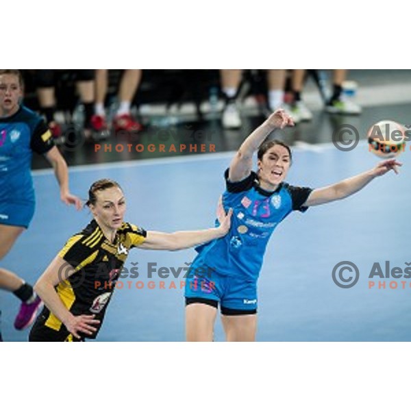 Mirjeta Bajramoska in action during handball match between Krim Mercator - Rostov-Don, EHF Women\'s Champions League, Stozice, Ljubljana, 20.11.2015