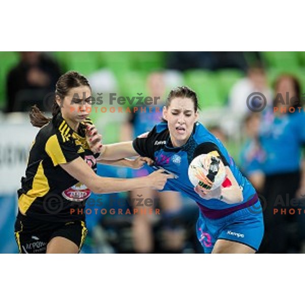 Alja Koren in action during handball match between Krim Mercator - Rostov-Don, EHF Women\'s Champions League, Stozice, Ljubljana, 20.11.2015