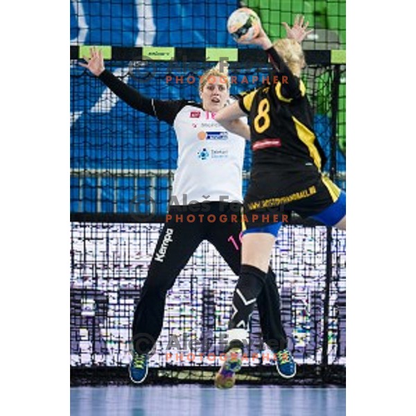 Misa Marincek in action during handball match between Krim Mercator - Rostov-Don, EHF Women\'s Champions League, Stozice, Ljubljana, 20.11.2015