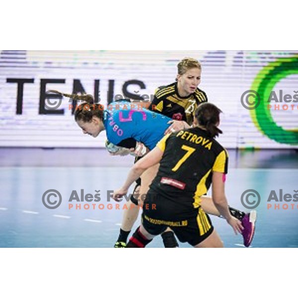 Marija Obradovic in action during handball match between Krim Mercator - Rostov-Don, EHF Women\'s Champions League, Stozice, Ljubljana, 20.11.2015