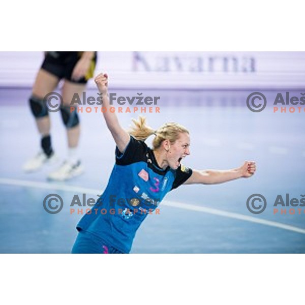 Manca Juric in action during handball match between Krim Mercator - Rostov-Don, EHF Women\'s Champions League, Stozice, Ljubljana, 20.11.2015