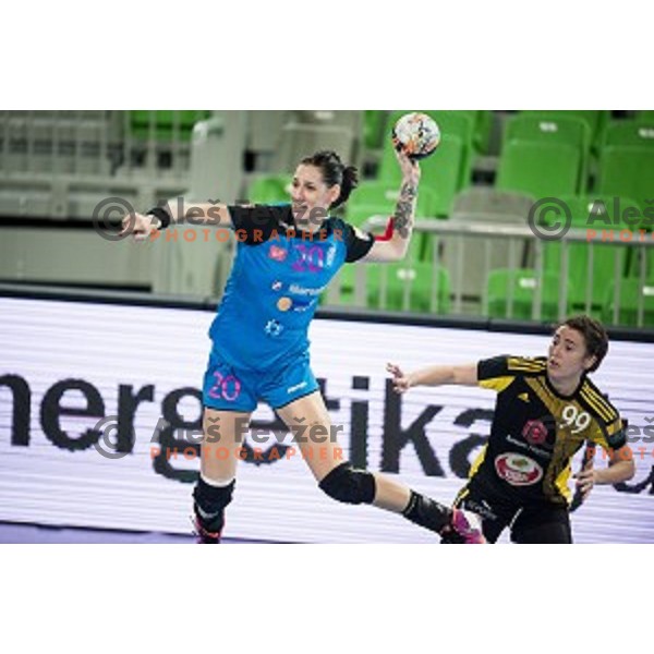 Alja Koren in action during handball match between Krim Mercator - Rostov-Don, EHF Women\'s Champions League, Stozice, Ljubljana, 20.11.2015