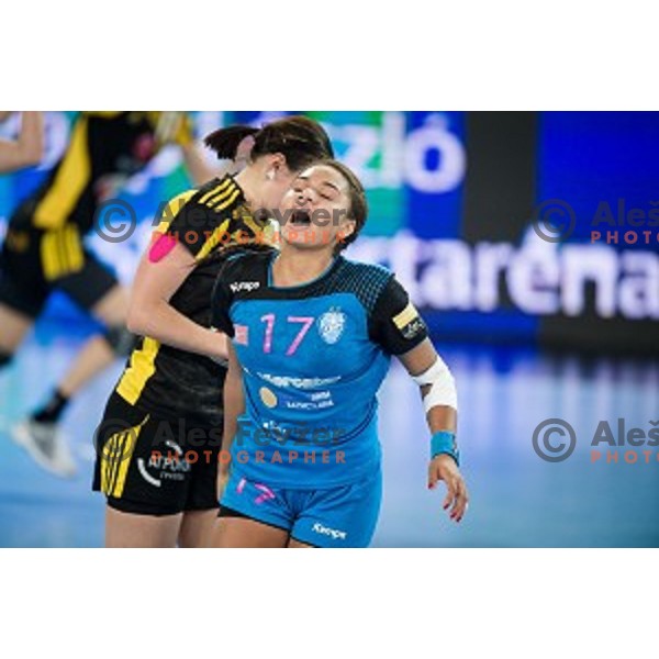 Elisabeth Omoregie in action during handball match between Krim Mercator - Rostov-Don, EHF Women\'s Champions League, Stozice, Ljubljana, 20.11.2015