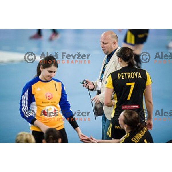 in action during handball match between Krim Mercator - Rostov-Don, EHF Women\'s Champions League, Stozice, Ljubljana, 20.11.2015