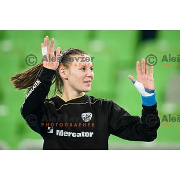 Maja Lukovic in action during handball match between Krim Mercator - Rostov-Don, EHF Women\'s Champions League, Stozice, Ljubljana, 20.11.2015