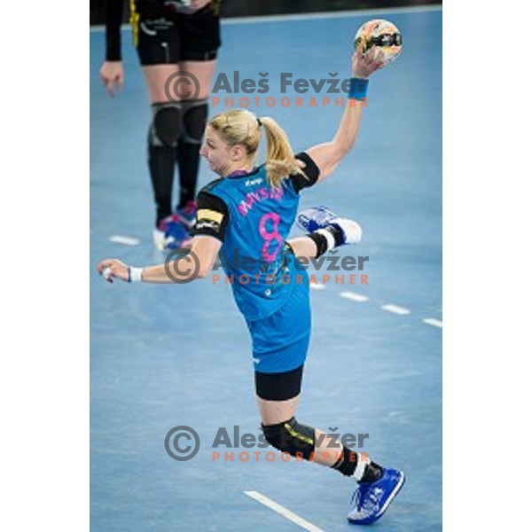 Tamara Mavsar in action during handball match between Krim Mercator - Rostov-Don, EHF Women\'s Champions League, Stozice, Ljubljana, 20.11.2015