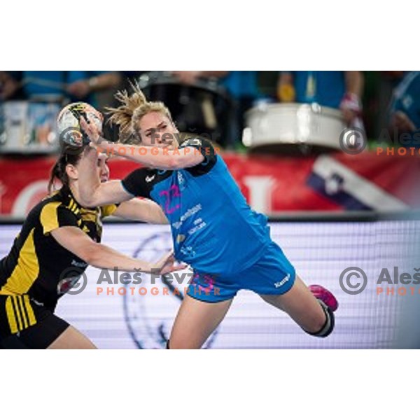 Polona Baric in action during handball match between Krim Mercator - Rostov-Don, EHF Women\'s Champions League, Stozice, Ljubljana, 20.11.2015