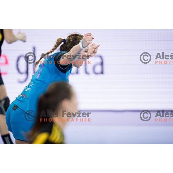 Marija Obradovic in action during handball match between Krim Mercator - Rostov-Don, EHF Women\'s Champions League, Stozice, Ljubljana, 20.11.2015