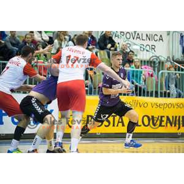 Gregor Cudic in action during EHF cup handball match, RK Maribor - CS Dinamo Bucharest, played in Tabor Hall, 21.11.2015, Maribor