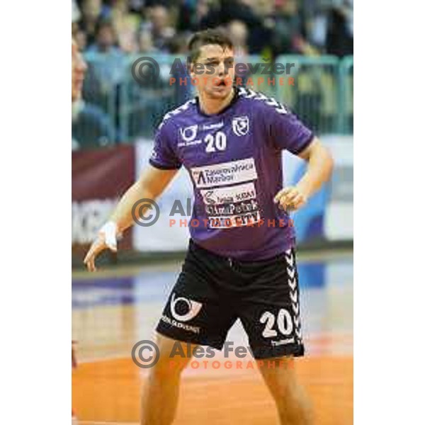 Dusan Fidel in action during EHF cup handball match, RK Maribor - CS Dinamo Bucharest, played in Tabor Hall, 21.11.2015, Maribor