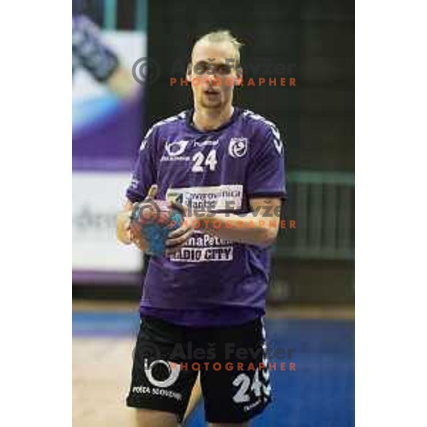 Aleksander Spende in action during EHF cup handball match, RK Maribor - CS Dinamo Bucharest, played in Tabor Hall, 21.11.2015, Maribor