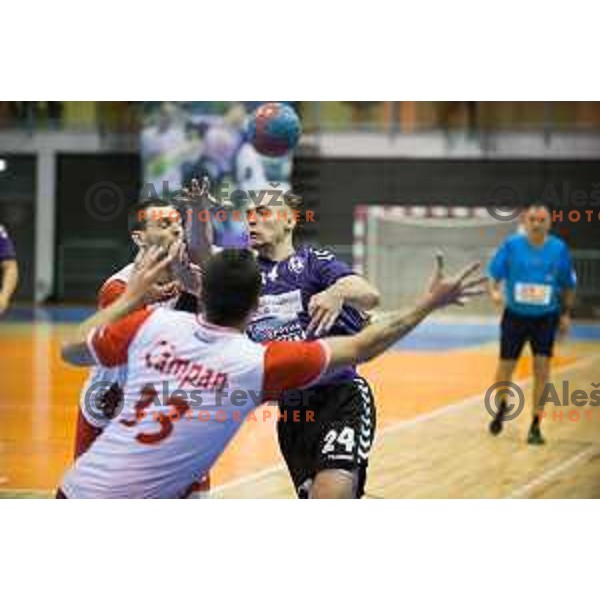 Aleksander Spende in action during EHF cup handball match, RK Maribor - CS Dinamo Bucharest, played in Tabor Hall, 21.11.2015, Maribor