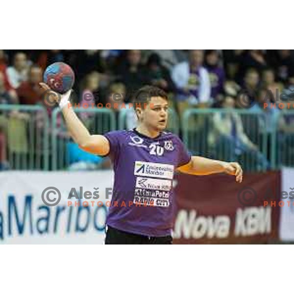 Dusan Fidel in action during EHF cup handball match, RK Maribor - CS Dinamo Bucharest, played in Tabor Hall, 21.11.2015, Maribor