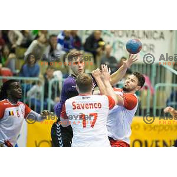 Gasper Hrastnik in action during EHF cup handball match, RK Maribor - CS Dinamo Bucharest, played in Tabor Hall, 21.11.2015, Maribor