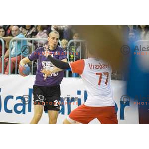 Aleksander Spende in action during EHF cup handball match, RK Maribor - CS Dinamo Bucharest, played in Tabor Hall, 21.11.2015, Maribor