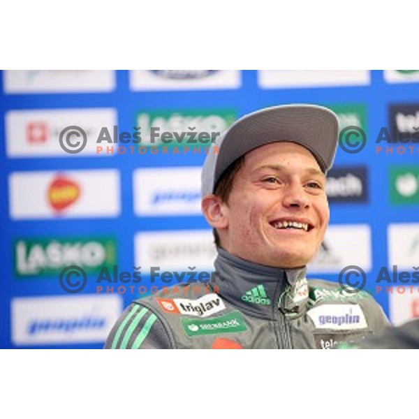 Anze Lanisek at press conference of Slovenia Nordic team for 2015/2016 World Cup ski jumping season in Ljubljana, Slovenia on November 23, 2015