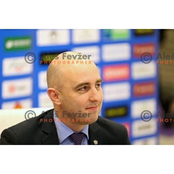Jozko Krizan at press conference of Slovenia Nordic team for 2015/2016 World Cup ski jumping season in Ljubljana, Slovenia on November 23, 2015