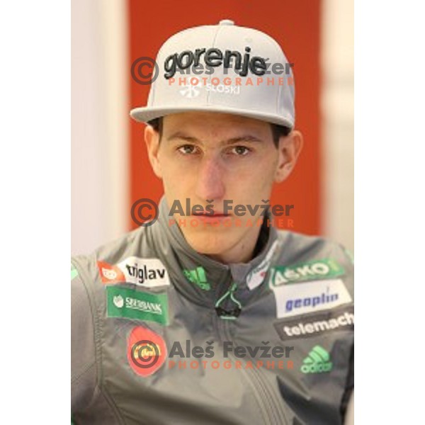 Nejc Dezman at press conference of Slovenia Nordic team for 2015/2016 World Cup ski jumping season in Ljubljana, Slovenia on November 23, 2015