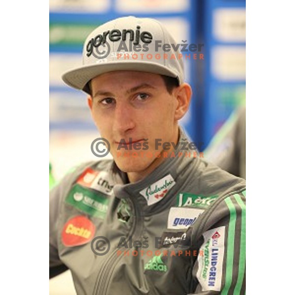 Nejc Dezman at press conference of Slovenia Nordic team for 2015/2016 World Cup ski jumping season in Ljubljana, Slovenia on November 23, 2015