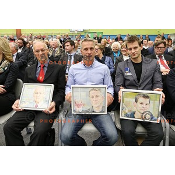 Miro Cerar, Aljaz Pegan, Mitja Petkovsek at Grand Opening of Ljubljana Gymnastic Centre in Ljubljana, Slovenia on November 27, 2015