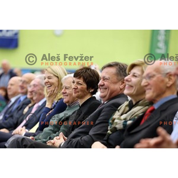 Tanja Polajnar, Zoran Jankovic, Maja Makovec Brencic at Grand Opening of Ljubljana Gymnastic Centre in Ljubljana, Slovenia on November 27, 2015