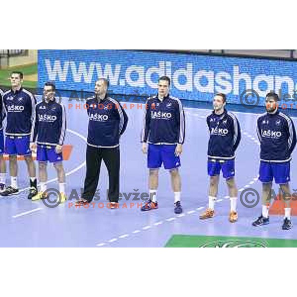 of Celje Pivovarna Lasko in action during EHF Champions league match between Celje Pivovarna Lasko and Kiel in Zlatorog Hall, Celje, Slovenia on November 28, 2015