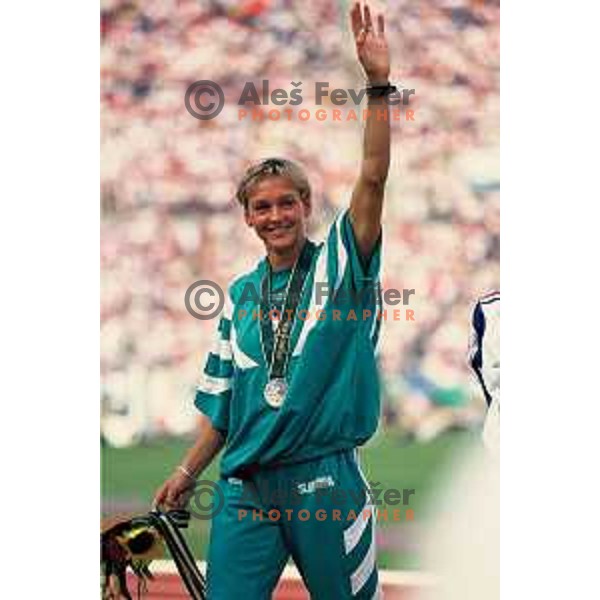 Brigita Bukovec of Slovenia, Olympic silver medalist at 100 meters hurdles at Atlanta 1996 Olympic games, Georgia , USA