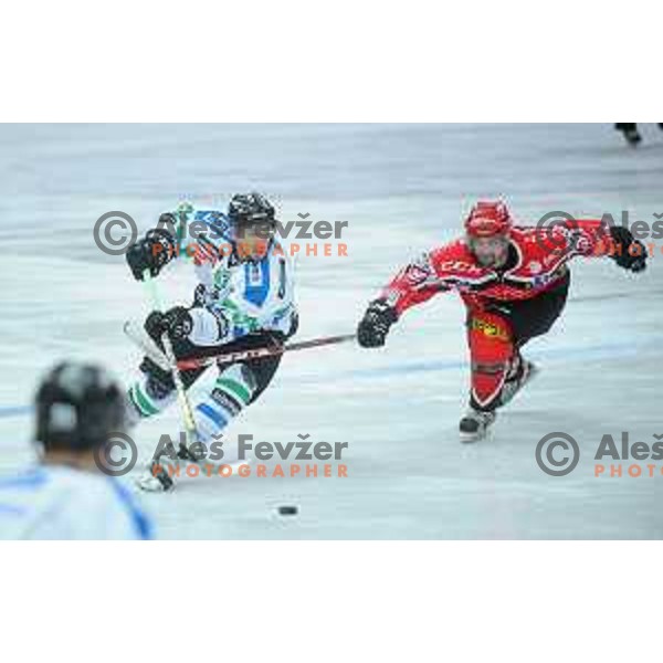 action during Final of Slovenian ice-hockey Cup between SIJ Acroni Jesenice and Telemach Olimpija in Podmezakla Hall, Jesenice on December 1, 2015
