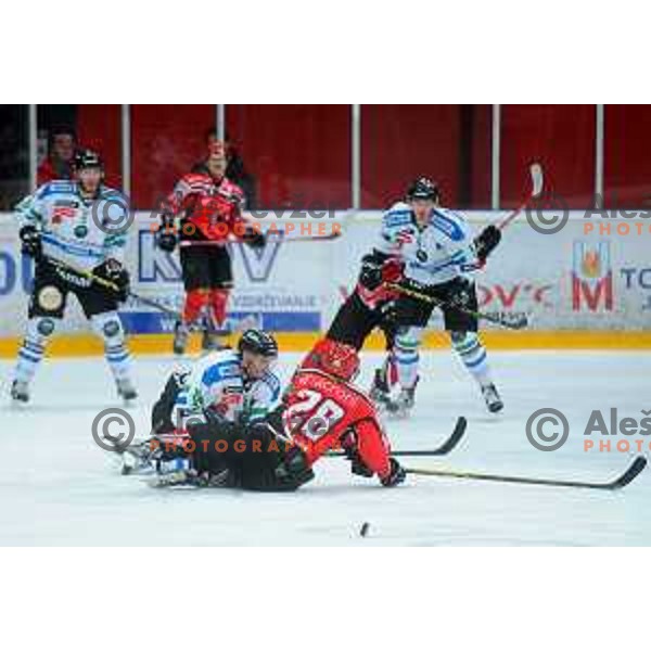 action during Final of Slovenian ice-hockey Cup between SIJ Acroni Jesenice and Telemach Olimpija in Podmezakla Hall, Jesenice on December 1, 2015