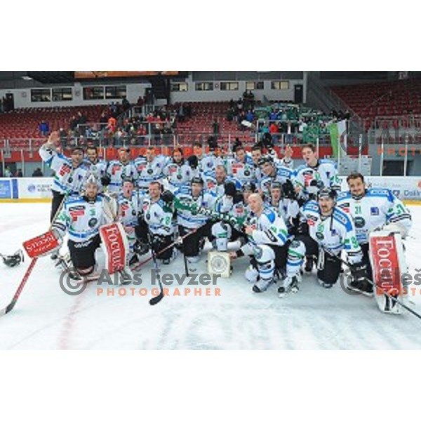 action during Final of Slovenian ice-hockey Cup between SIJ Acroni Jesenice and Telemach Olimpija in Podmezakla Hall, Jesenice on December 1, 2015
