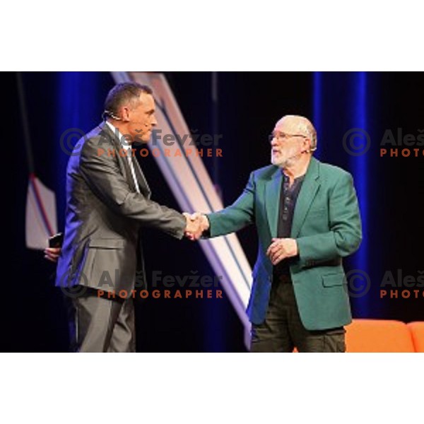 Gasper Bolhar and Janez Hocevar at Slovenian sportsman of the year 2015 awards during Gala night in Cankar Hall on December 8, 2015, Ljubljana, Slovenia
